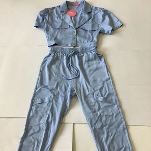 NWT Lilly’s Kloset pastel blue two piece set